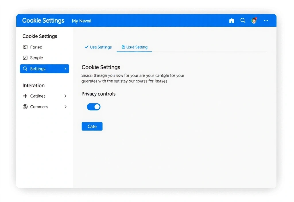 Cookie settings and privacy control interface illustration